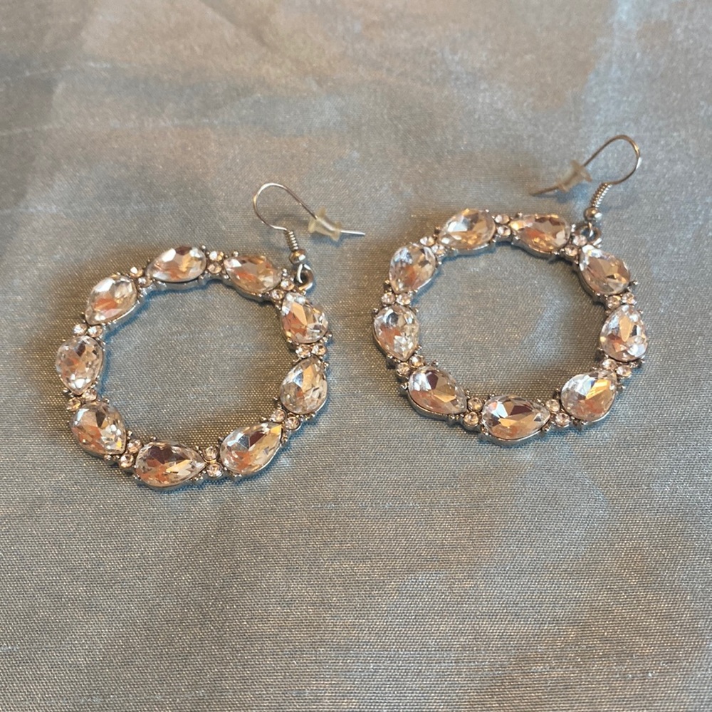 RHINESTONE HOOP EARRINGS